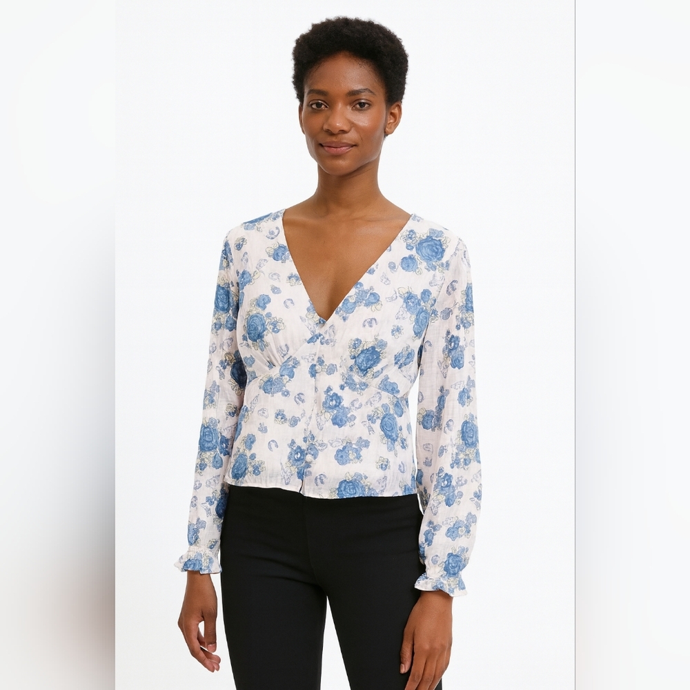 Modcloth Floral‎ New Western Horse Cowgirl Country Romance Top Size XL